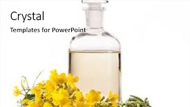  Presentation with oil - Slide set with biodiesel plant - isolated rape oil with blossoms background and a white colored foreground