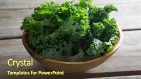  Presentation with bowl - PPT layouts with brassica oleracea - close-up of kale in bowl background and a tawny brown colored foreground
