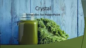  Presentation with mason jar - Presentation design consisting of brassica oleracea - kale smoothie served background and a  colored foreground