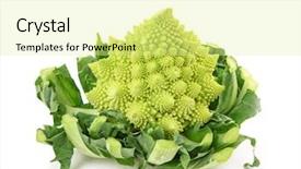  Presentation with spinach lettuce berries mushrooms broccoli - Theme having brassica oleracea - romanesco broccoli isolated on white background and a blonde colored foreground