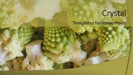  Presentation with vegan food - Slide deck consisting of brassica oleracea aka romanesque cauliflower background and a yellow colored foreground