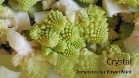  Presentation with vegan food - Audience pleasing PPT layouts consisting of brassica oleracea aka romanesque cauliflower backdrop and a gold colored foreground