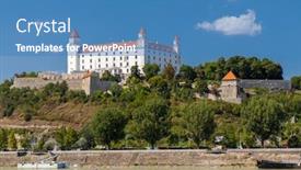  Presentation with danube - Amazing slides having bratislava-castle-and-danube-river backdrop and a teal colored foreground