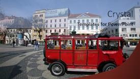  Presentation with old buildings - Presentation design enhanced with bratislava-slovakia-saturday-april-11 background and a light blue colored foreground