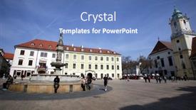  Presentation with old buildings - Amazing presentation theme having bratislava-slovakia-saturday-april-11 backdrop and a teal colored foreground