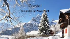  Presentation with skiing - PPT theme featuring braunwald-famous-swiss-skiing-resort background and a teal colored foreground