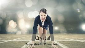  Presentation with brave - Audience pleasing presentation theme consisting of brave - young pretty businesswoman in suit backdrop and a mint green colored foreground