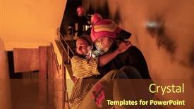  Presentation with brave - Slide deck with brave-fireman-descends-stairs background and a tawny brown colored foreground