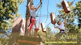  Presentation with brave - Slide set consisting of brave-kids-climbs-in-rope background and a tawny brown colored foreground