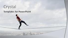  Presentation with brave - Cool new slide set with brave-ropewalker-on-cable-mixed backdrop and a white colored foreground