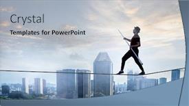  Presentation with brave - Colorful slide deck enhanced with brave-ropewalker-on-cable-mixed backdrop and a light gray colored foreground