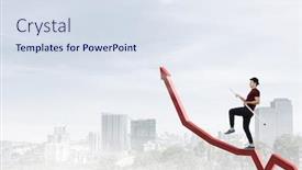  Presentation with brave - PPT theme enhanced with brave-ropewalker-on-cable-mixed background and a sky blue colored foreground