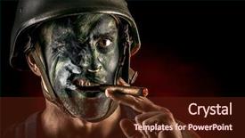  Presentation with brave - PPT theme enhanced with brave soldier in war paint background and a wine colored foreground