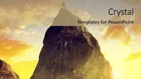  Presentation with mountain top - Beautiful presentation theme featuring bravery - climber on the top backdrop and a coral colored foreground