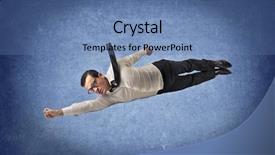  Presentation with superman - Slide set featuring bravery - flying like superman background and a teal colored foreground