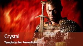  Presentation with armor - Presentation theme consisting of bravery - portrait of a courageous ancient background and a tawny brown colored foreground