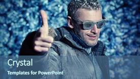  Presentation with old wite man and his music - Presentation having bravery - portrait of a handsome brutal background and a ocean colored foreground