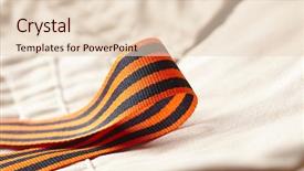  Presentation with animated ribbon cutting ceremony - Cool new slide set with bravery award - st george ribbon backdrop and a  colored foreground