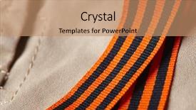  Presentation with animated ribbon cutting ceremony - Presentation design having bravery award - st george ribbon background and a  colored foreground