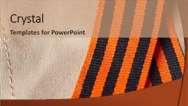  Presentation with animated ribbon cutting ceremony - PPT layouts having bravery award - st george ribbon background and a  colored foreground