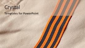  Presentation with animated ribbon cutting ceremony - Cool new PPT theme with bravery award - st george ribbon backdrop and a  colored foreground