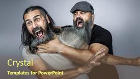  Presentation with studio - Theme featuring brawl-between-unshaven-men-studio background and a  colored foreground