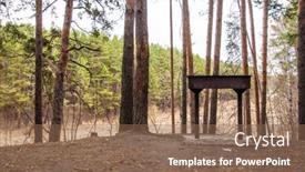  Presentation with pine forest - Theme with brazier-chargrill-standing-alone background and a violet colored foreground