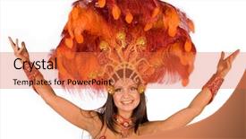  Presentation with dance beautiful couple dancing ballroom - Audience pleasing presentation theme consisting of brazil clothing - beautiful carnival dancer backdrop and a red colored foreground
