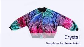  Presentation with pattern - Theme featuring brazil clothing - beautiful colorful sequins pattern clothes background and a sky blue colored foreground