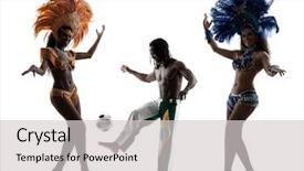  Presentation with soccer - Slide deck having brazil clothing - brazilian women samba dancer background and a light gray colored foreground
