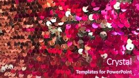  Presentation with pattern - Colorful slide deck enhanced with brazil clothing - colorful sequins texture pattern-close up backdrop and a crimson colored foreground
