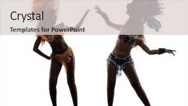  Presentation with dancing - Cool new PPT theme with brazil clothing - two women samba dancer dancing backdrop and a light gray colored foreground