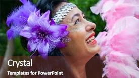  Presentation with brazil carnival - Presentation design consisting of brazil clothing - woman dancing at brazilian carnival background and a tawny brown colored foreground