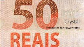  Presentation with currency devaluation rupee - Colorful slides enhanced with brazil economy - 50 reais text on brazilian backdrop and a coral colored foreground