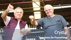  Presentation with amazon rainforest brazilian wetland - PPT theme featuring brazil economy - brazilian mature friends thumbs down background and a  colored foreground