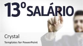  Presentation with salary - Presentation consisting of brazil economy - business man pointing to transparent background and a white colored foreground