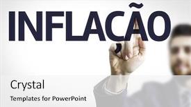  Presentation with inflation - Amazing presentation theme having brazil economy - business man pointing to transparent backdrop and a white colored foreground