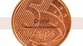  Presentation with five senses - Amazing presentation theme having brazil economy - five brazilian centavos coin isolated backdrop and a red colored foreground