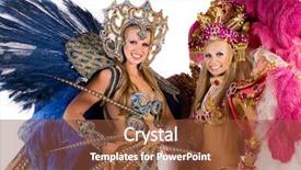  Presentation with brazil carnival - Theme having brazil festival - beautiful carnival dancers amazing costume background and a tawny brown colored foreground