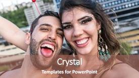  Presentation with costume - PPT layouts consisting of brazil festival - couple taking a selfie background and a coral colored foreground
