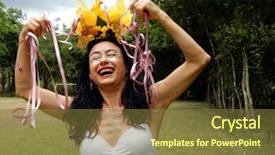  Presentation with brazil carnival - Slide deck with brazil festival - woman dancing at brazilian carnival background and a tawny brown colored foreground