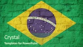  Presentation with brick wall - Cool new PPT theme with brazil flag painted on brick backdrop and a ocean colored foreground