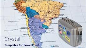  Presentation with case - Presentation theme featuring brazil-map-and-case background and a sky blue colored foreground