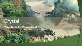  Presentation with falls - PPT layouts with brazil national colours - iguassu falls background and a gray colored foreground