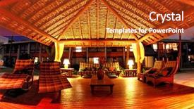  Presentation with brazil - Beautiful presentation theme featuring brazil theme gazebo at night in arraial d'ajuda eco resort backdrop and a crimson colored foreground