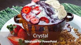  Presentation with milk powder - Beautiful PPT layouts featuring brazilian-acai-with-banana-strawberry backdrop and a tawny brown colored foreground