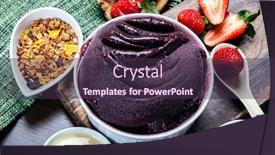  Presentation with acai - Amazing slide deck having brazilian-acai-with-strawberry backdrop and a tawny brown colored foreground