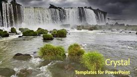  Presentation with waterfalls - Audience pleasing slide deck consisting of brazilian and argentinian border backdrop and a tawny brown colored foreground
