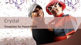  Presentation with carnival - Slide deck featuring brazilian couple enjoying a carnival party background and a coral colored foreground