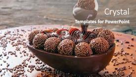  Presentation with egg - Colorful presentation theme enhanced with brazilian-easter-egg-stuffed backdrop and a coral colored foreground